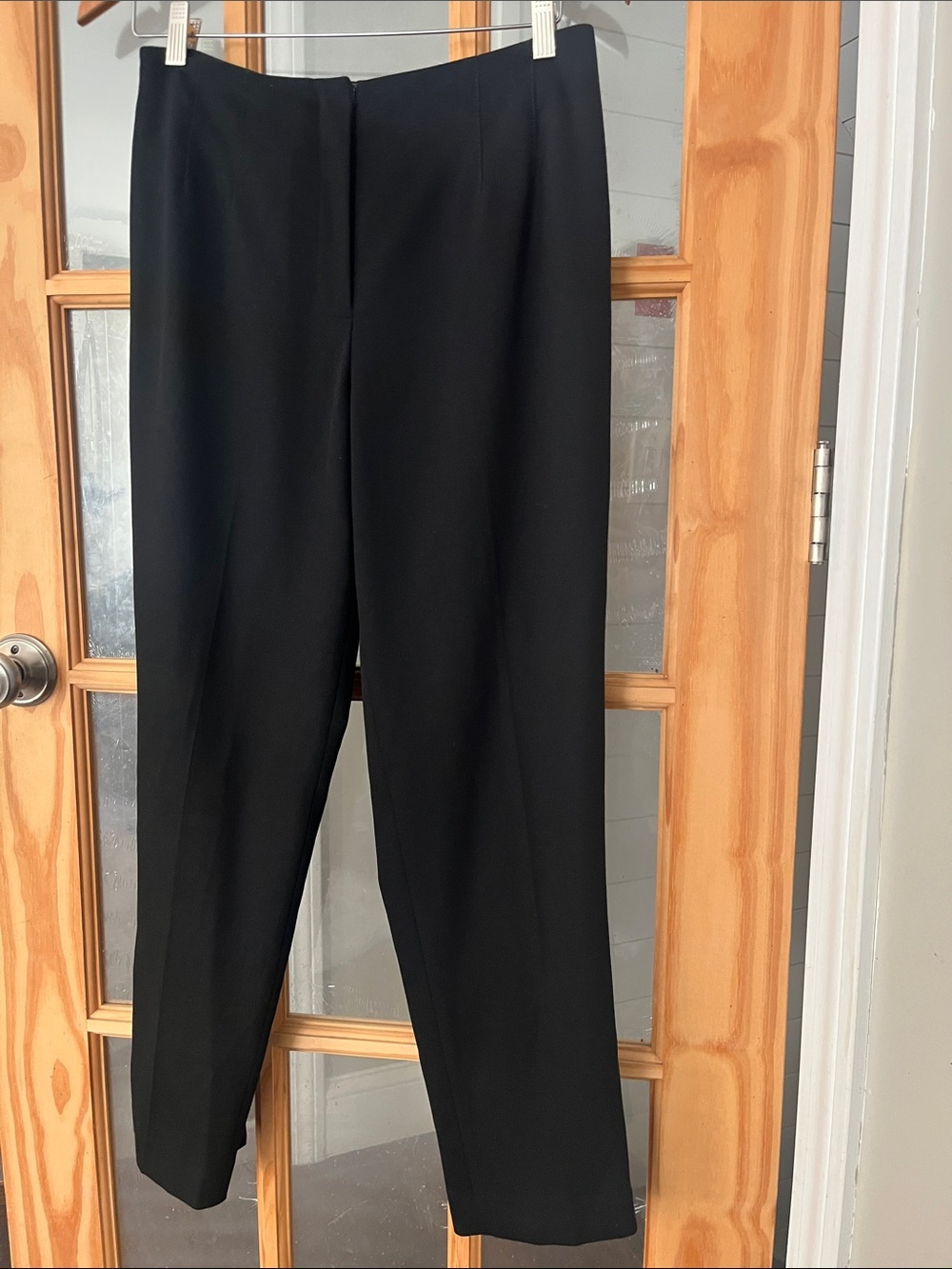 Talbots Stretch petite wool trousers, black dress pants straight tapered sz 8P
